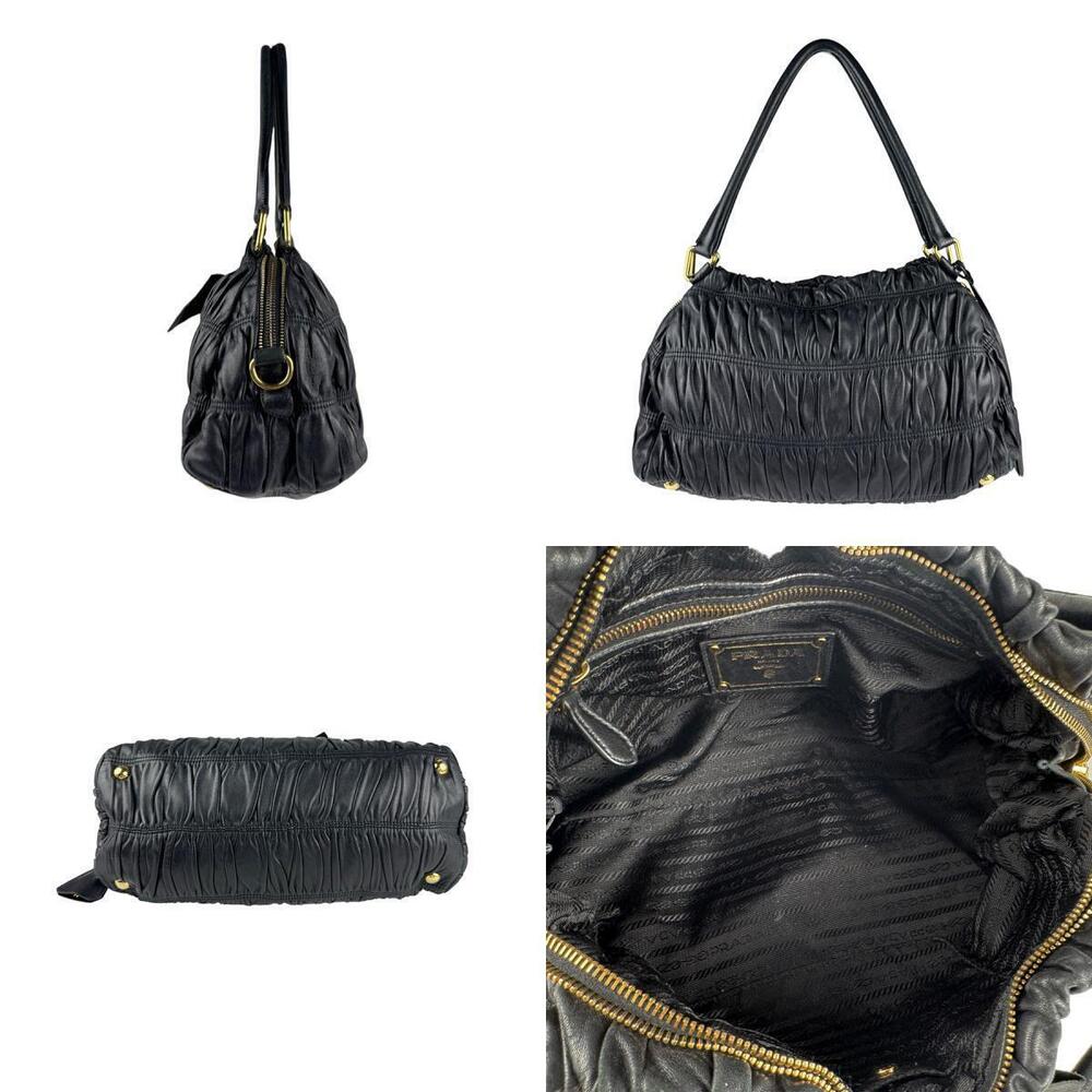Prada Shoulder Rion Bag Black Leather Black